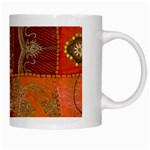 India Print Realism Fabric Art White Mugs Right