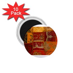 India Print Realism Fabric Art 1 75  Magnets (10 Pack) 