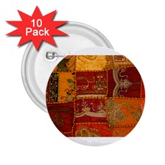 India Print Realism Fabric Art 2 25  Buttons (10 Pack)  by TheWowFactor