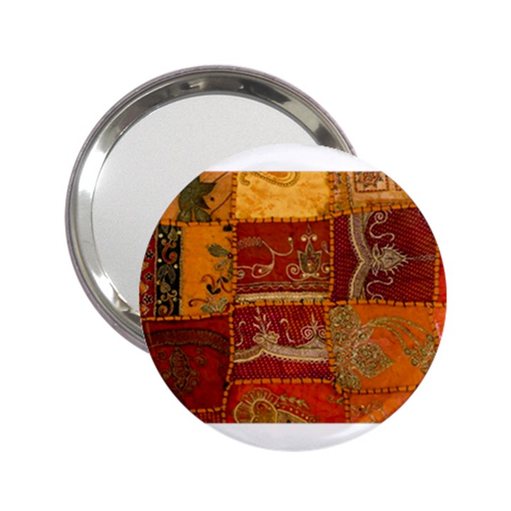 India Print Realism Fabric Art 2.25  Handbag Mirrors