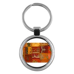 India Print Realism Fabric Art Key Chains (round)  by TheWowFactor