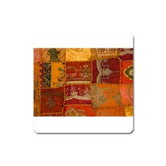 India Print Realism Fabric Art Square Magnet by TheWowFactor