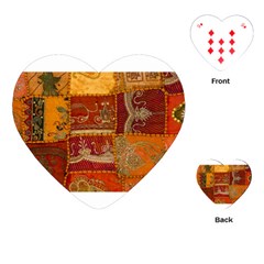 India Print Realism Fabric Art Playing Cards (heart)  by TheWowFactor