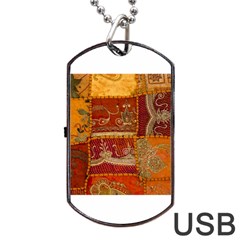 India Print Realism Fabric Art Dog Tag Usb Flash (two Sides)  by TheWowFactor