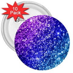 Glitter Ocean Bokeh 3  Buttons (10 Pack)  by KirstenStar