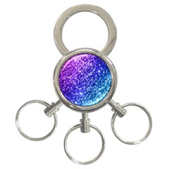 Glitter Ocean Bokeh 3-ring Key Chains