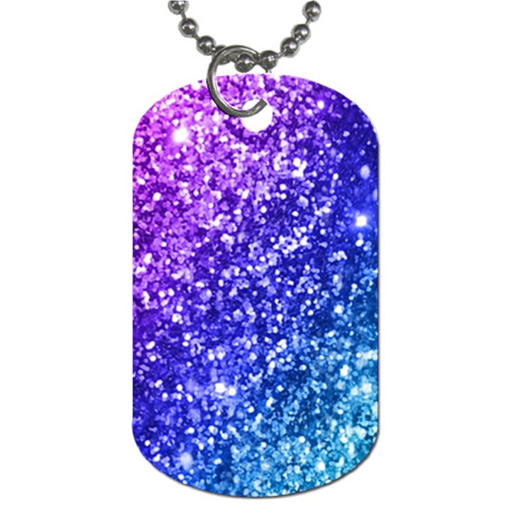 Glitter Ocean Bokeh Dog Tag (One Side)