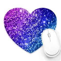 Glitter Ocean Bokeh Heart Mousepads