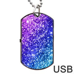 Glitter Ocean Bokeh Dog Tag Usb Flash (two Sides)  by KirstenStar