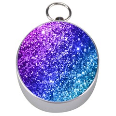 Glitter Ocean Bokeh Silver Compasses