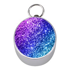 Glitter Ocean Bokeh Mini Silver Compasses