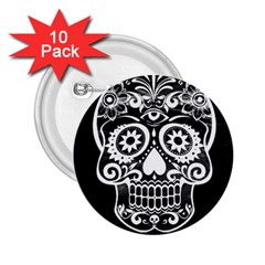 Skull 2 25  Buttons (10 Pack) 