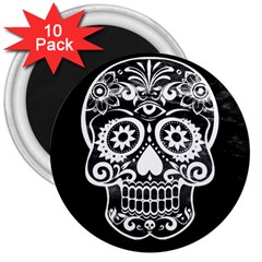 Skull 3  Magnets (10 Pack) 