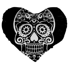 Skull Large 19  Premium Heart Shape Cushions