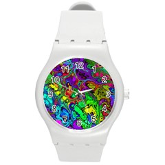 Powerfractal 4 Round Plastic Sport Watch (m)