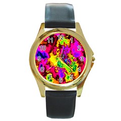 Powerfractal 01 Round Gold Metal Watches