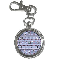 Fancy Tribal Border Pattern Blue Key Chain Watches