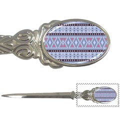 Fancy Tribal Border Pattern Blue Letter Openers by ImpressiveMoments