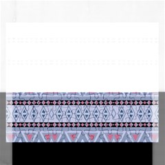 Fancy Tribal Border Pattern Blue Rectangular Jigsaw Puzzl by ImpressiveMoments