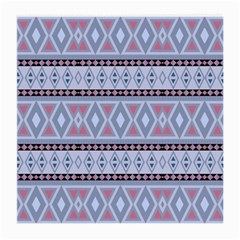 Fancy Tribal Border Pattern Blue Medium Glasses Cloth