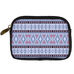 Fancy Tribal Border Pattern Blue Digital Camera Cases