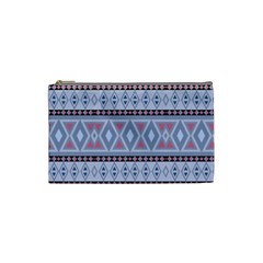 Fancy Tribal Border Pattern Blue Cosmetic Bag (small) 