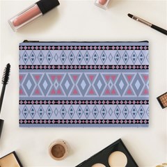 Fancy Tribal Border Pattern Blue Cosmetic Bag (large) 