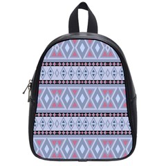 Fancy Tribal Border Pattern Blue School Bags (small) 