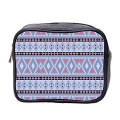 Fancy Tribal Border Pattern Blue Mini Toiletries Bag 2-side by ImpressiveMoments