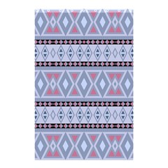 Fancy Tribal Border Pattern Blue Shower Curtain 48  X 72  (small) 