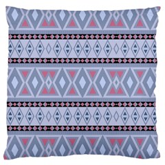 Fancy Tribal Border Pattern Blue Large Cushion Cases (two Sides) 