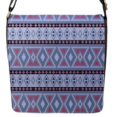 Fancy Tribal Border Pattern Blue Flap Messenger Bag (s)