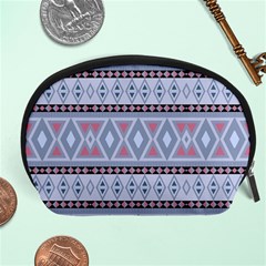 Fancy Tribal Border Pattern Blue Accessory Pouches (large) 