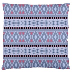 Fancy Tribal Border Pattern Blue Standard Flano Cushion Cases (one Side) 