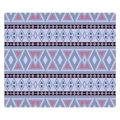 Fancy Tribal Border Pattern Blue Double Sided Flano Blanket (small) 