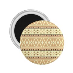 Fancy Tribal Border Pattern Beige 2 25  Magnets