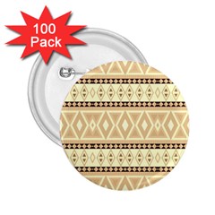 Fancy Tribal Border Pattern Beige 2 25  Buttons (100 Pack)  by ImpressiveMoments