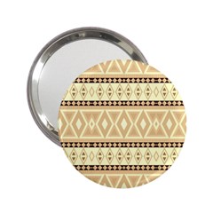 Fancy Tribal Border Pattern Beige 2 25  Handbag Mirrors