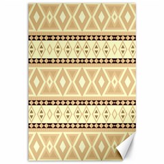 Fancy Tribal Border Pattern Beige Canvas 12  X 18  