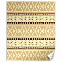 Fancy Tribal Border Pattern Beige Canvas 11  X 14  