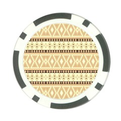 Fancy Tribal Border Pattern Beige Poker Chip Card Guards