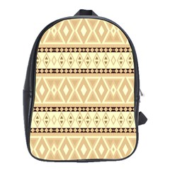 Fancy Tribal Border Pattern Beige School Bags(large) 