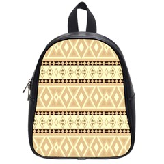 Fancy Tribal Border Pattern Beige School Bags (small) 