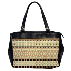 Fancy Tribal Border Pattern Beige Office Handbags