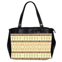 Fancy Tribal Border Pattern Beige Office Handbags (2 Sides) 