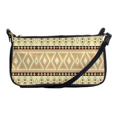 Fancy Tribal Border Pattern Beige Shoulder Clutch Bags