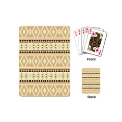 Fancy Tribal Border Pattern Beige Playing Cards (mini) 