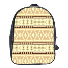 Fancy Tribal Border Pattern Beige School Bags (xl) 