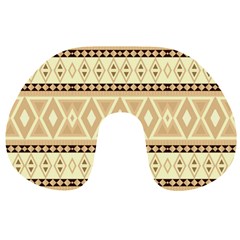 Fancy Tribal Border Pattern Beige Travel Neck Pillows