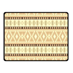 Fancy Tribal Border Pattern Beige Double Sided Fleece Blanket (small) 